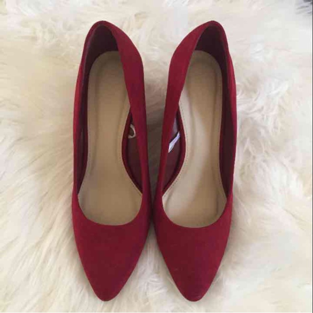 COPY - Red Forever 21  7 suade velvet wedge heel
